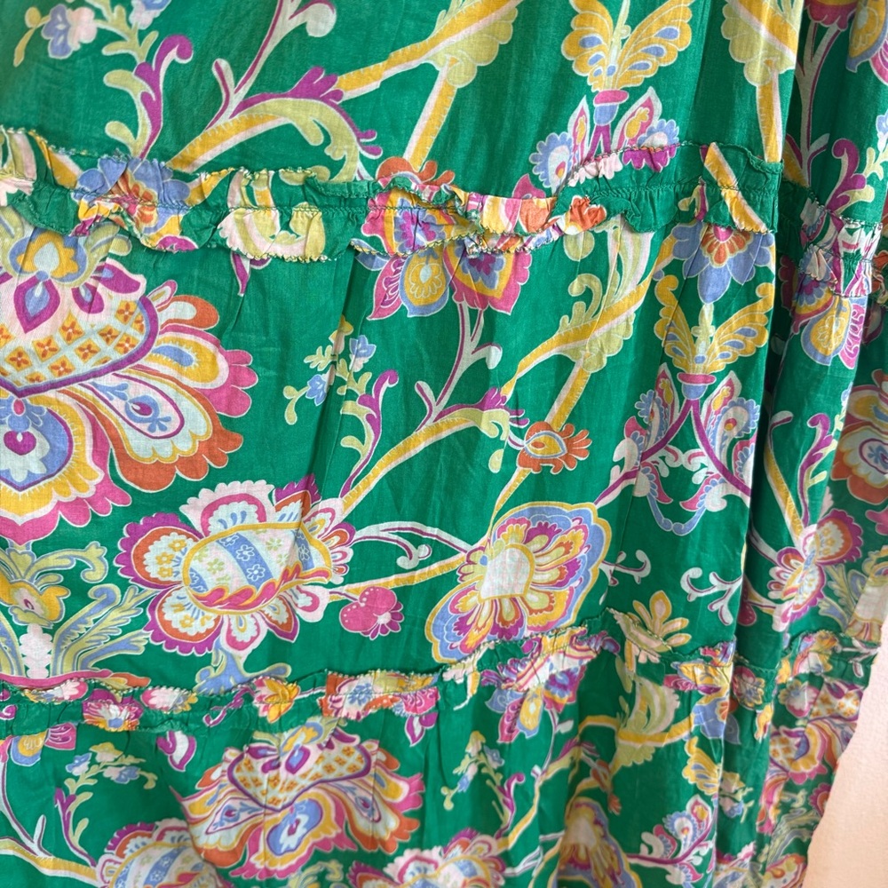 Caroline Constas Floral Tiered Maxi Dress 100% Cotton - Picture 8 of 14
